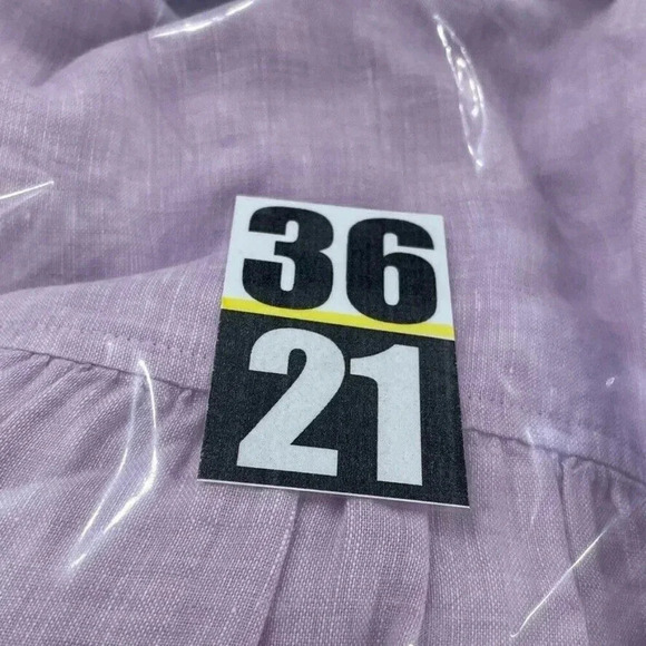 Chico's Short Sleeve Linen Button Down Top Womens 2P (LP) purple NWT 3621 - Picture 8 of 8